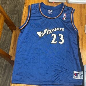 Champion Blue Wizards #23 Basketball Jersey with Orange Trim